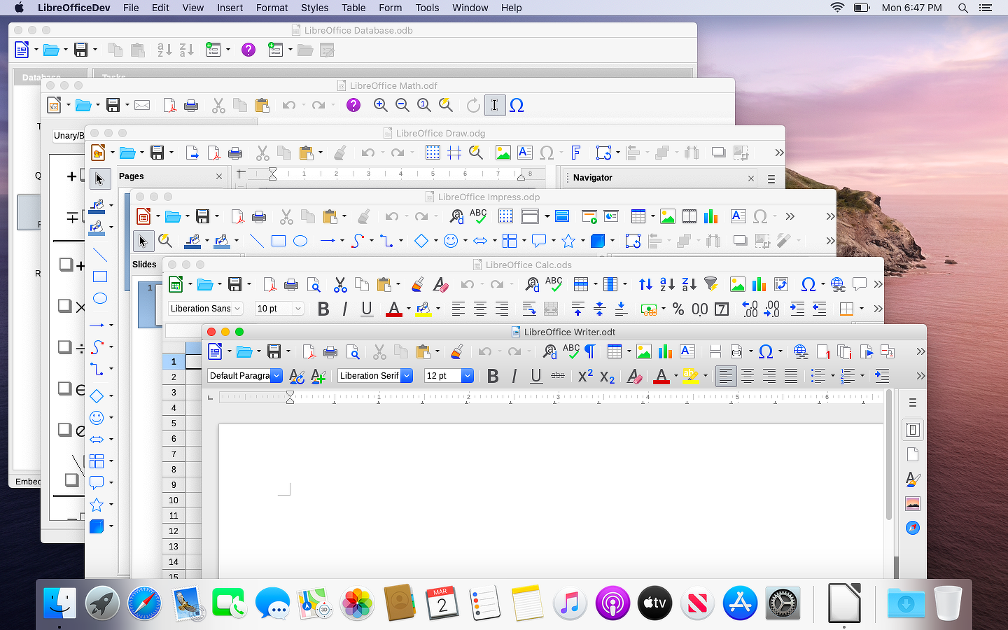 Новый LibreOffice на Маке