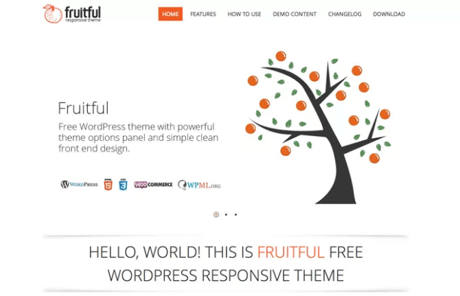 Бесплатная тема Wordpress Fruitful